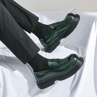 Nam Da Slip On Chunky Platform Oxfords Đế Mềm Thoải Mái Mũi Tròn Tăng Chiều Cao Chống Trơn Trượt Giày Công Sở Giày