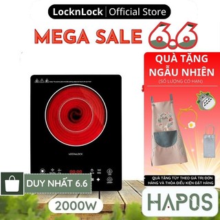 Bếp hồng ngoại đơn đa năng LocknLock Chính hãng, 2000W mặt kính cảm ứng, nấu lẩu, BBQ, Soup EJI421- HAPOS OFFICIAL