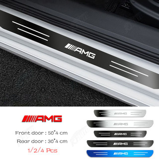 ✨Mercedes Benz Amg Cao Cấp Tùy Chỉnh Kim Loại Sill Bảo Vệ Chống Trầy Xước Chống Bụi Bẩn Thép Không Gỉ Bảo Vệ Cửa Xe Ô Tô Miếng Dán Trang Trí Phụ Kiện