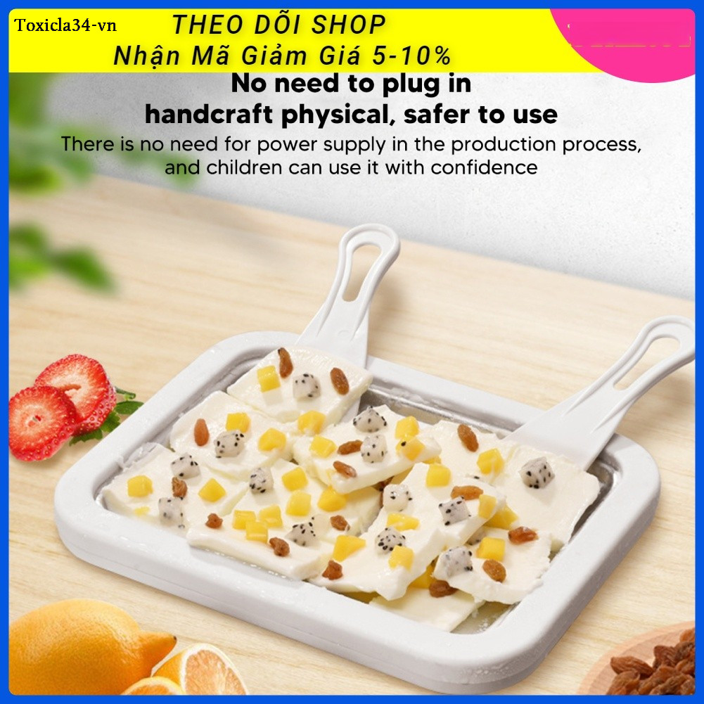 [Hàng Sẵn] Máy Làm Kem Cuộn Mini Tại Nhà Bằng Thép Không Gỉ DIY【Utah054】