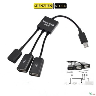 Cáp OTG Micro USB 3in1 kết nối điện thoại,máy tỉnh bảng,Tay cầm chơi game chân android -dc3746