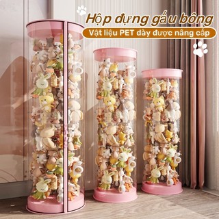  Aoduoyaya - Hộp Đựng Đồ Chơi Thú Nhồi Bông Em Bé Bằng PVC Trong Suốt Hộp Đựng Gấu Bông Chống Bụi 