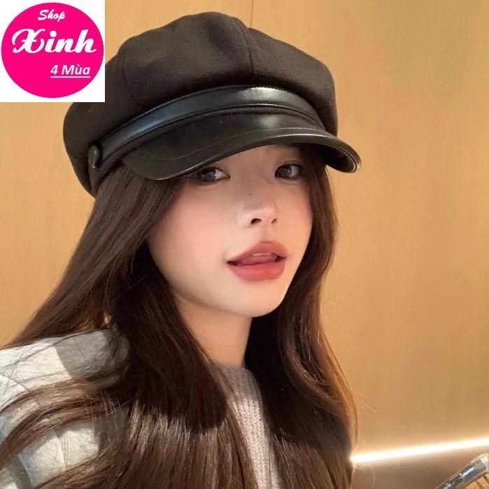 Mũ Nồi Lưỡi Trai Vải Kaki Phối Da PU Sang Trọng Trẻ Trung có dây điều chỉnh size đầu (P045SX4M) | BigBuy360 - bigbuy360.vn