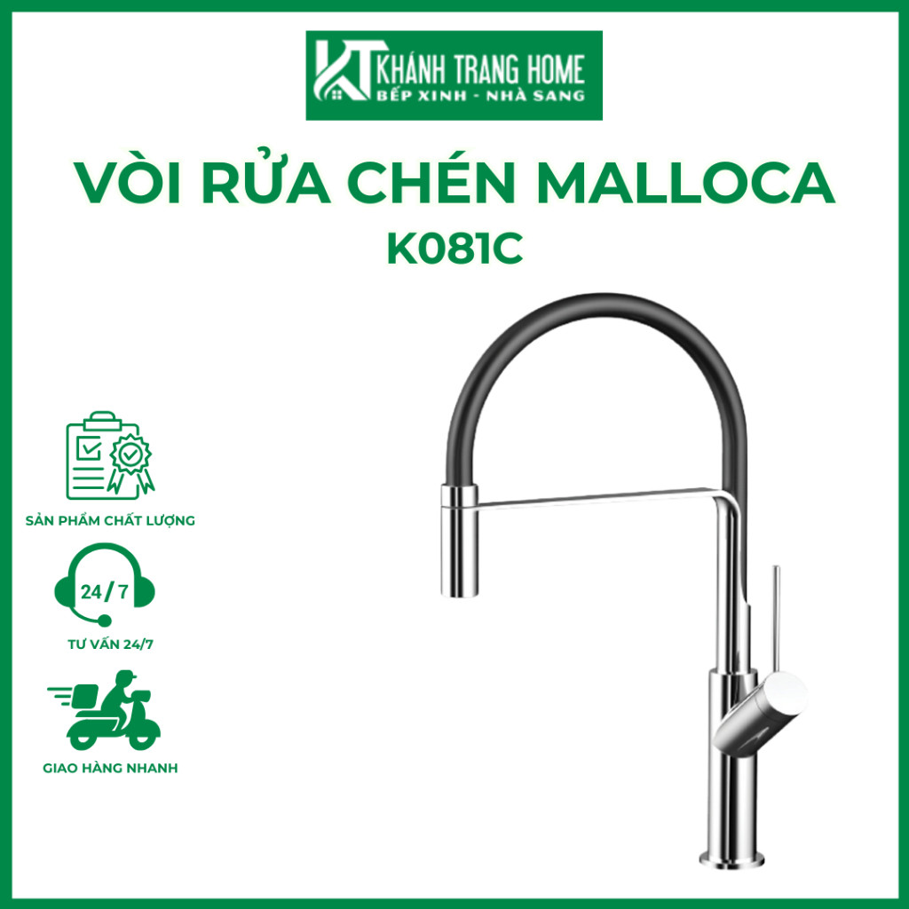 Vòi Rửa Chén MALLOCA K081C vòi mạ Chrome Silicone xuất xứ chính hãng nguồn nước nóng lạnh - Khánh Tr