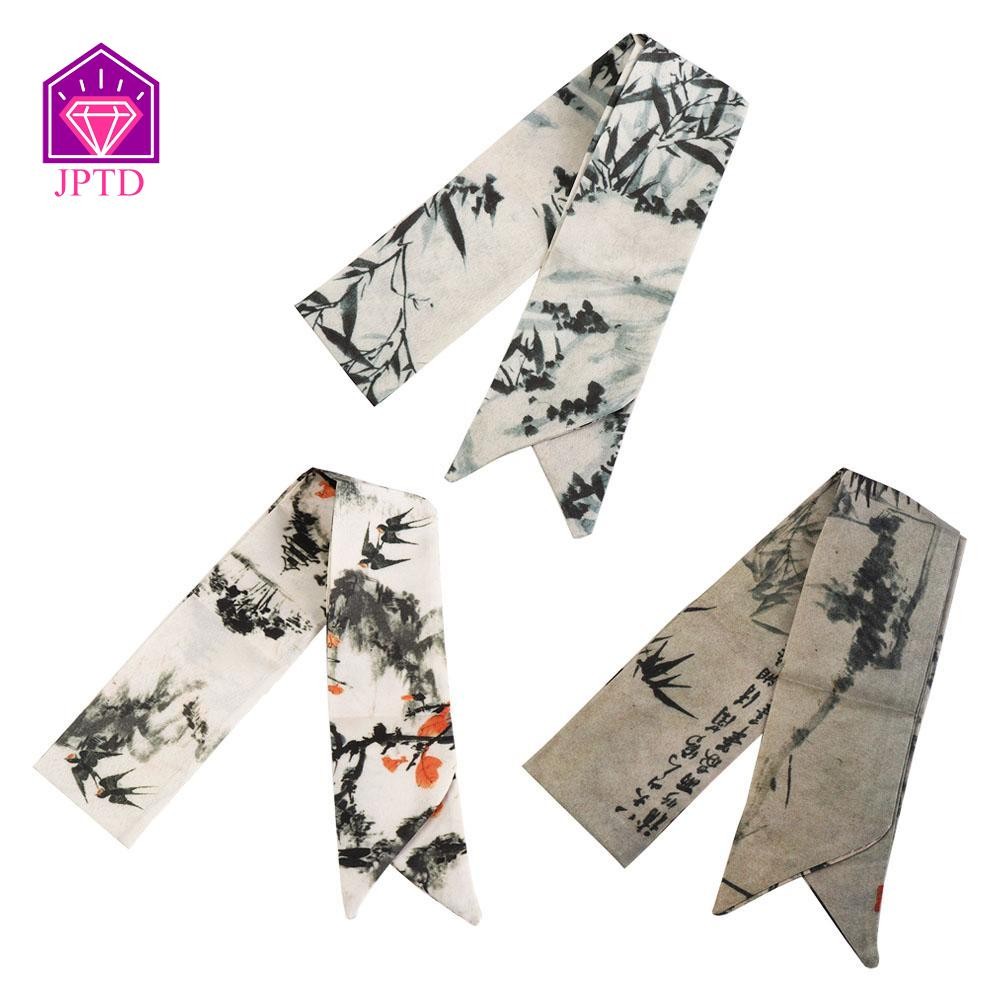 Cabeza Tranh Mực Khăn Lụa, Ruy Băng Dài Khăn Lụa Dài, Phong Cách Tối Giản Đơn Giản Dây Buộc Tóc Cổ C