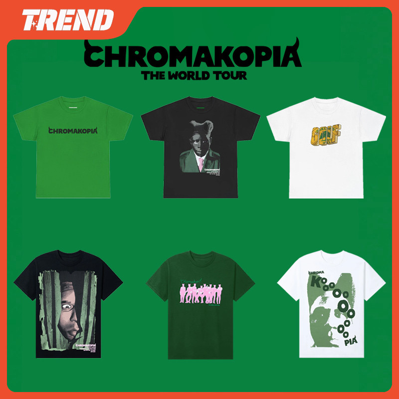 2025 Tyler the Creator Chromakopia World Tour Merch Cotton Áo Thun Unisex Vintage Thời Trang Rời In 