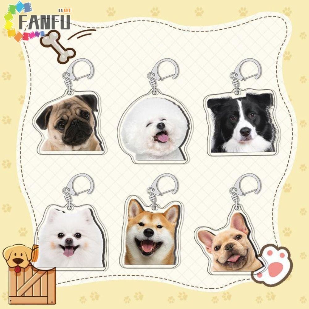 FANFUZOUZU Fanfuzouzu Border Collie Dog Móc khóa Poodle Kawaii Cặp đôi