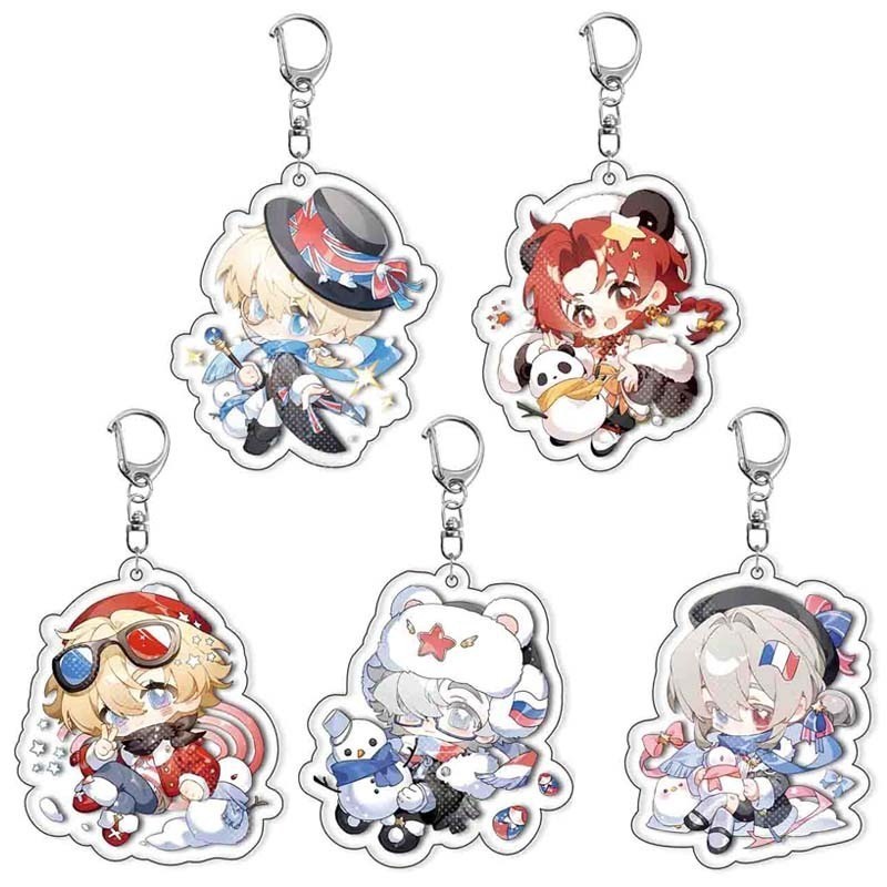 Game Country Humans CN USA FR UK RUS Manga Cosplay Acrylic Móc Khóa Móc Khóa Mặt Dây Chuyền Móc Khóa
