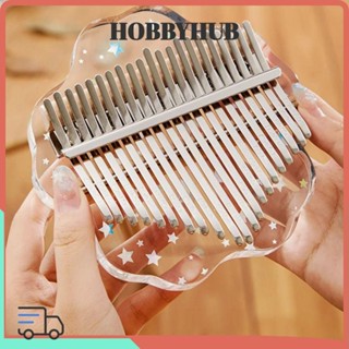 Đàn Piano ngón tay cái pha lê HOBBYHUB, 17 phím hoa Kalimba Thumb Piano, Đàn Piano ngón tay trong suốt dành cho người mới bắt đầu Nhạc cụ bàn phím