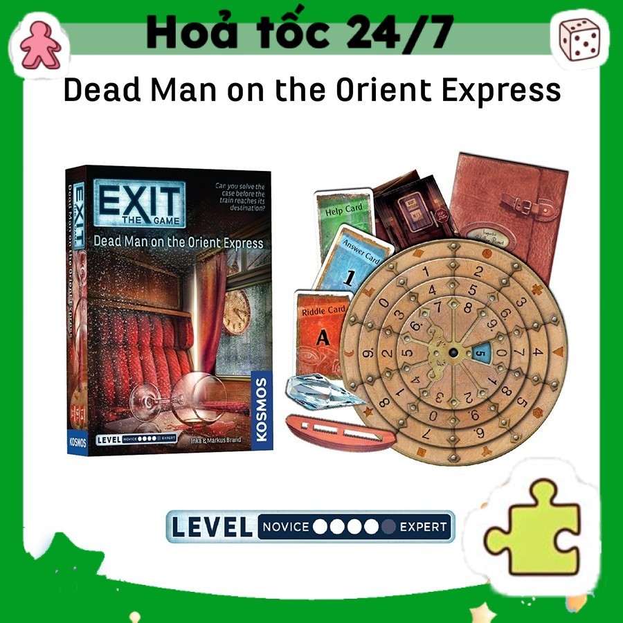 Q12 Boardgame trò chơi giải đố Exit the game: Dead man on the Orient Express Tigar