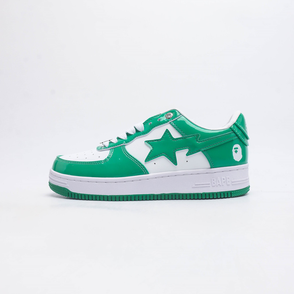 【HOT】Giày Sneaker A Bathing Ape Bape STA Low White Green