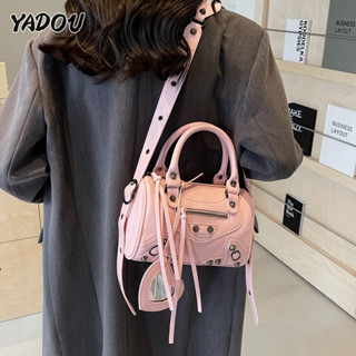 Túi đựng xe máy YADOU Hồng y2k thời trang mới phổ biến di động túi gối màu hồng dây đeo vai rộng túi đeo chéo vai đơn