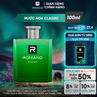Nước hoa cao cấp dành cho nam Romano Classic hương thơm cổ điển mạnh mẽ 100ml/chai