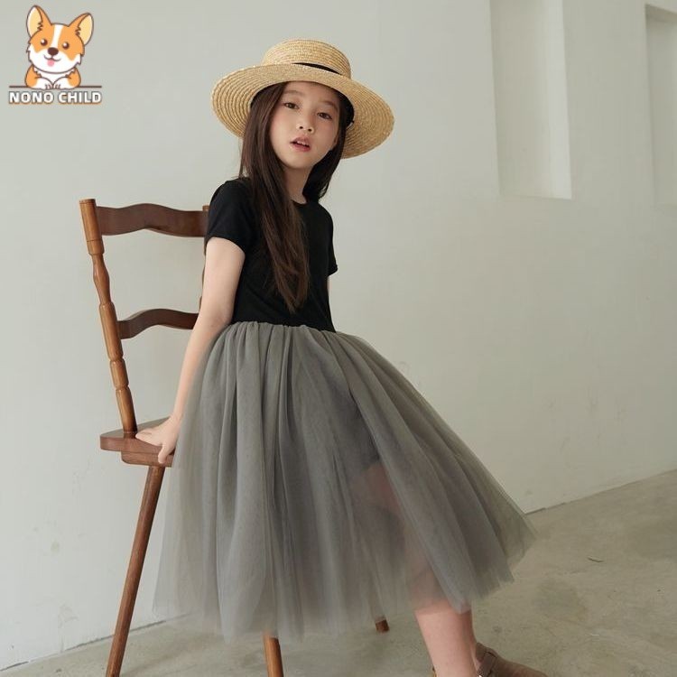 NONO Summer Girl Dress Girl Mesh Dress Short Sleeved Princess Style Fluffy Dress 3 to 4 to 5 to 6 to