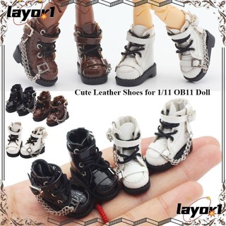 Giày búp bê layor1, giày da bò dễ thương bằng da thủ công, giày da 3 màu thông thường 1 / 11 búp bê ob11 / 1 / 12 búp bê bjd / obitsu11gscbody9ob11