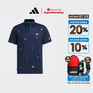  adidas Đánh gôn Áo Polo Monogram Play Green Nam Màu xanh da trời HT6847