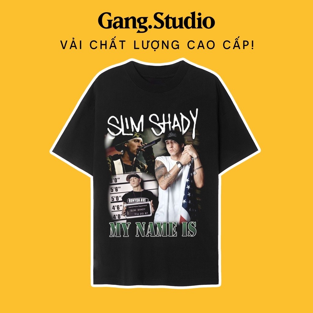 HOT Áo thun Eminem Slim Shady tay lỡ vải cao cấp phong cách nặng động, form siêu đẹp in hình Rapper 