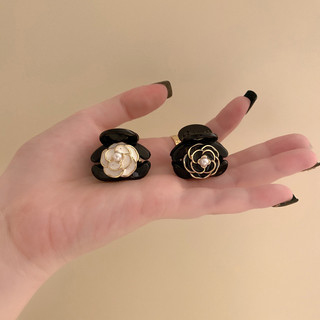 Mùa Hè Phong Cách Mới Retro Phong Cách Pháp Đen Tính Khí Camellia Nhỏ Lấy Kẹp Công Chúa Tóc Bên Nổ Kẹp