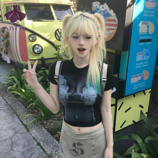 Áo thun nữ XIYUYI in hình Slim Fit Hot Girl Crop Top