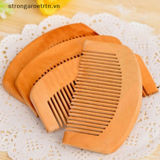 Strongaroetrtn 1 chiếc lược gỗ nguyên chất đào khắc gỗ đào massage khỏe mạnh lược chống tĩnh điện dụng cụ chăm sóc tóc phụ kiện làm đẹp vn