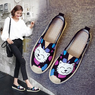 Recommended by the Seller#Women's Canvas Shoes Slip-on Flat Casual Shoes Breathable Fisherman Shoes Old Beijing Cloth Shoes Women's Shoes Driving Shoes Pumps5.13
