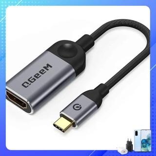 Qgeem Cáp chuyển Type C sang HDMI gắn từ máy tính sang màn hình cổng HDMI cho máy tính điện thoại