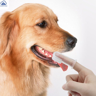 Chongtaoqi Bàn chải đánh răng thú cưng cho mèo Chó đánh răng tạo tác Vỏ ngón tay sạch sẽ