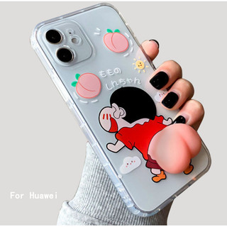 Dành Cho Huawei Pura 70 Ultra Pro Ốp Lưng 3D Crayon Shin Chan Mông Vỏ Dễ Thương Trong Suốt Mềm P60 P50 P40 P50 Pro