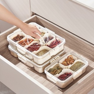 Ngăn đựng gia vị nhà bếp, hộp bột đá kín, bảo quản thực phẩm, hộp thành phần gia vị bột đá cấp thực phẩm có nắp