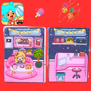 Tocaboca ngôi nhà Blackpink Đồ chơi Búp bê giấy cho bé gái, ngôi nhà búp bê giấy toca boca H06