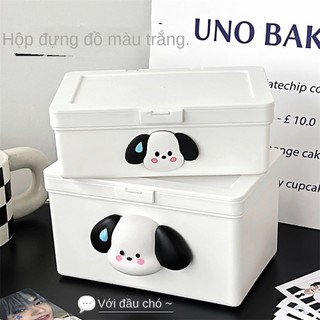 Gió Trắng Lật Hộp Bảo Quản Thẻ Ra Sổ Tay Chất Liệu Chống Bụi Lưu Trữ Để Bàn Văn Phòng Phẩm Hộp Tổ Chức