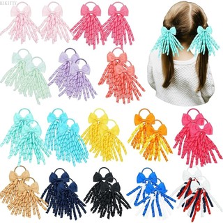 Hik 1 Cặp Dây Buộc Tóc Cho Bé Gái Có Nơ 2 7Inch Ruy Băng Xoăn Korker Co Giãn Tóc Đuôi Ngựa Giá Đỡ Cho Bé Tập Đi K