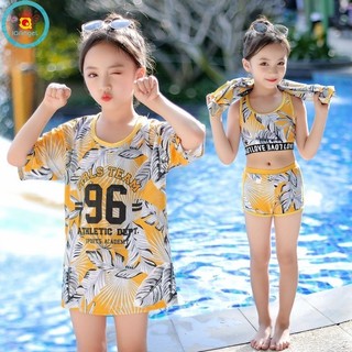 Đồ bơi trẻ em, đồ bơi chống nắng ba mảnh dành cho bé gái
