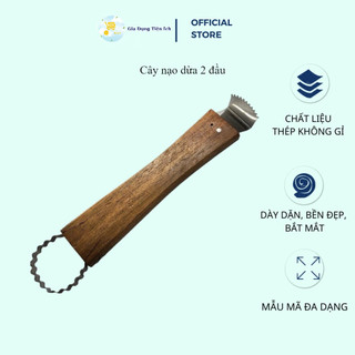 Cây Nạo Dừa 2 Đầu Thân Gỗ, Dụng Cụ Nạo Sợi Rau Củ Tiện Lợi, Đa Năng, Tiết Kiệm Thời Gian Mta-Mart2