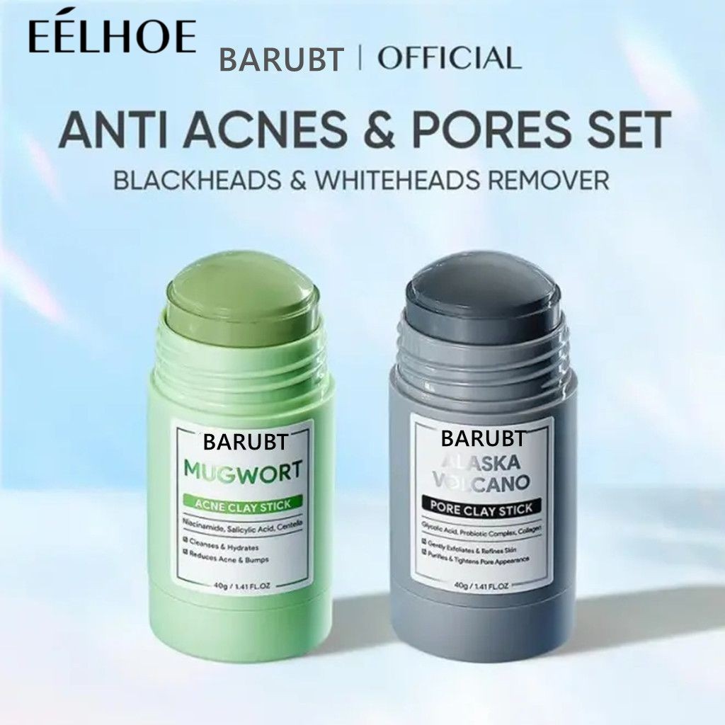 2 Bộ Alaska Volcano Pore Clay Mask Stick + Mugwort Clay Mask Chống mụn đầu đen Lỗ chân lông sâu Mặt 