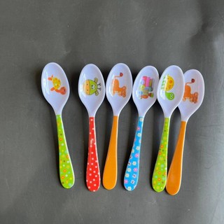 Muỗng nhựa cho bé, thìa ăn bột, ăn dặm, ăn cơm nhựa melamine dày dặn mta_mart2