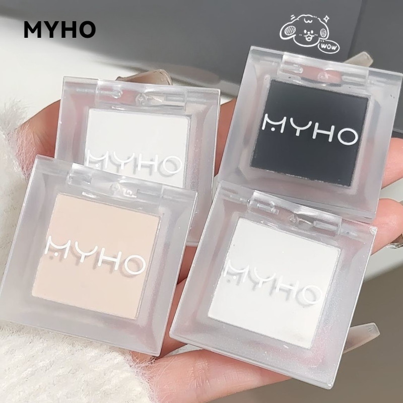 MYHO Phấn mắt trắng tinh khiết Phấn mắt đen Làm sáng da đơn sắc phấn bắt sáng mờ
