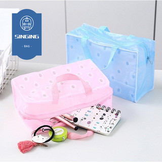 Quần yếm SINGINGING bằng nhựa PVC trong suốt có họa tiết hoa cúc chống thấm nước