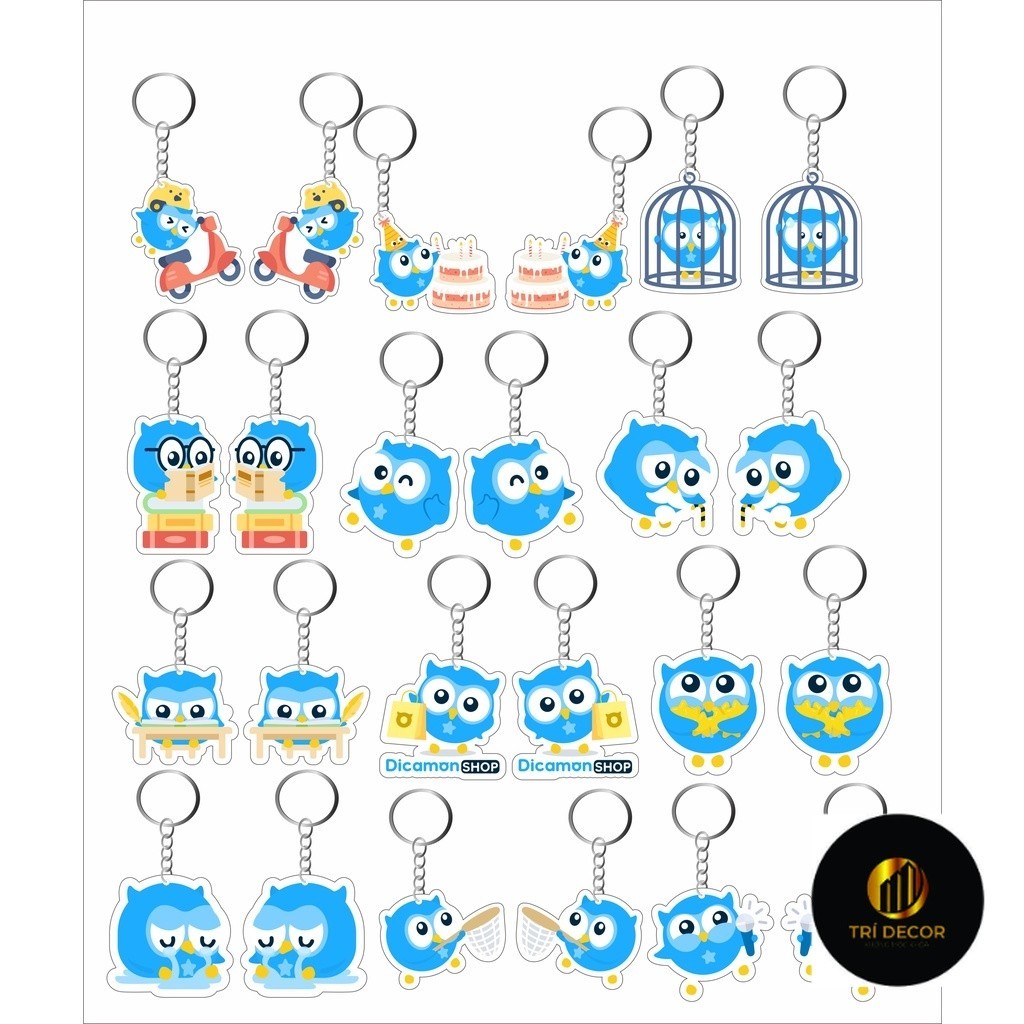 Móc Khóa hoạt hình Dicamon Cute dễ thương phụ kiện Túi Xách - Đeo Balo