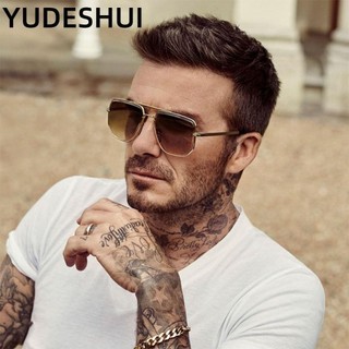 YUDESHUI râm Cut-Edge, Kính râm khung kim loại cầu đôi UV400, Sắc thái đa giác cổ điển mát mẻ hợp thời trang dành cho nữ và nam giới