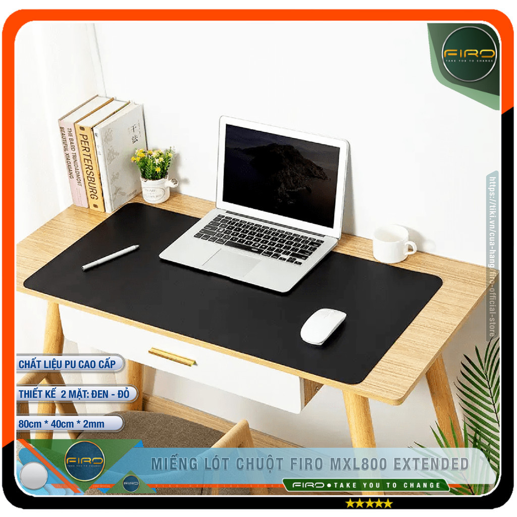 Miếng Lót Chuột FIRO 
-Tấm Lót Chuột Cỡ Lớn 2 Mặt 80x40 cm - Chất Liệu Da PU Cao Cấp-Tấm Lót Chuột V