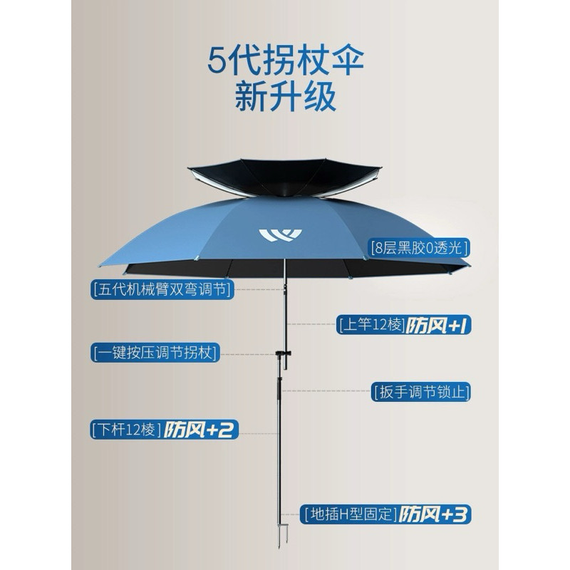 Ô câu cá woding 2 khớp tầng lật thoáng khí 2,4m cán lục giác