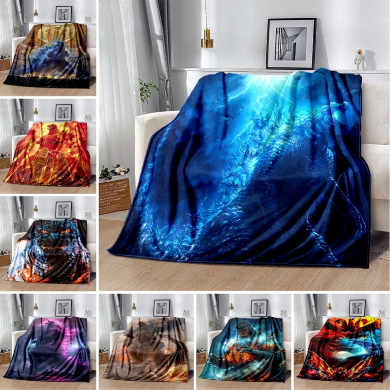 Chăn Ga Gối Trang Trí Monster King Godzilla Flannel In Chăn Khổng Lồ Quái Vật MUTO Sofa Chăn