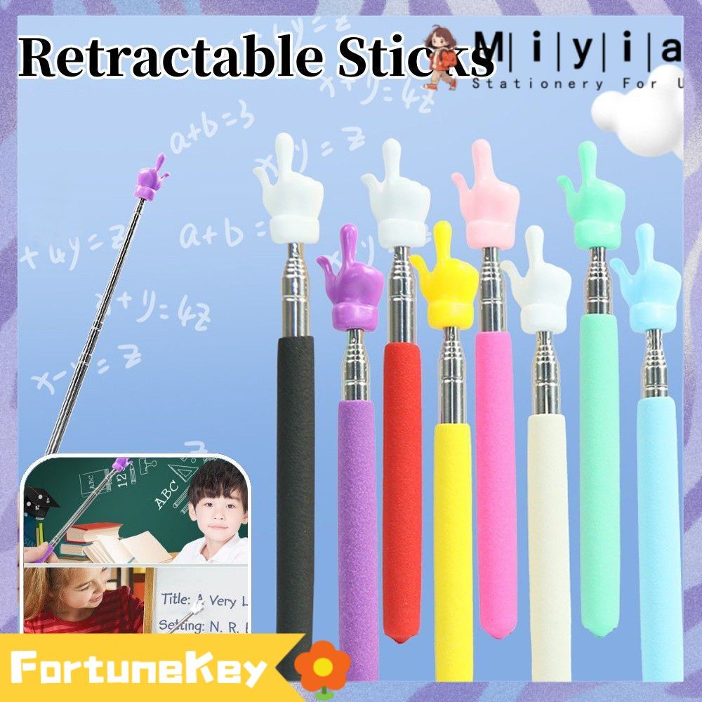 [COD] Miyia Telescopic Teachers Rod Finger Design Retractable Teaching Pointer Reading Guide Stick E