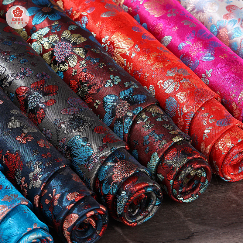 Đỏ PLUM JXRENJXP Lá Sen Hoa Cao Cấp Thổ Cẩm Vải Sachet Jacquard Satin Trang Phục Hanfu Đệm Gối Phong