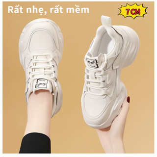 Giày Thể Thao Nữ Đế Dày 7cm Tăng Chiều Cao | Thiết Kế Da Thật Cao Cấp, Kéo Dài Đôi Chân, Dễ Phối Đồ | Phù Hợp Đi Làm, Dạo Phố, Du Lịch Và Các Hoạt Động Ngoài Trời | Siêu Hot, Bán Chạy Nhất, Được Yêu Thích Nhất Cho Phụ Nữ Năng Động