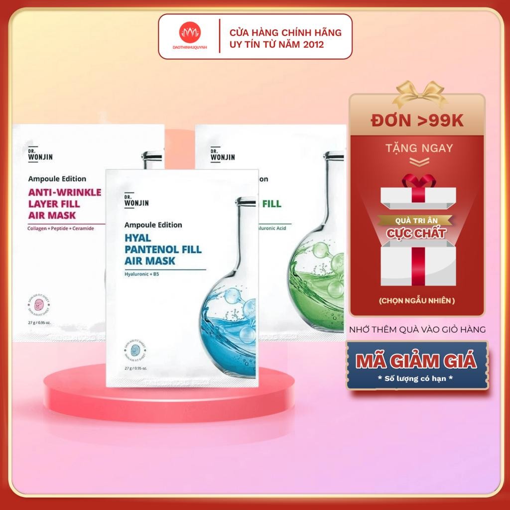 Combo 10 Mặt nạ siêu tinh chất DR Wonjin Ampoule Edition Fill Air 27g x10 - mặt nạ wonjin chính hãng