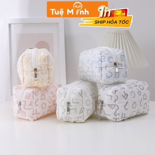 Túi đựng đồ dùng học tập hoạ tiết chữ cái cỡ lớn tiện lợi, Hộp bút vải cỡ to hình chữ Alphabet TB16