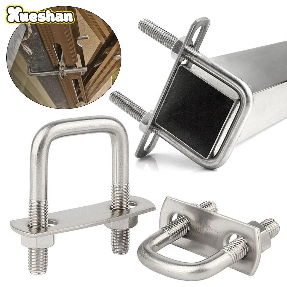 Xueshan 2 Bộ Ống U, Vít Có Vách Ngăn Kẹp Vuông, M6 Góc Chữ U 304 Bu Lông Squa Inox