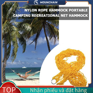 Mounchain Lưới Nylon Võng Di Động Cho Cắm Trại Bãi Biển Giải Trí Ngoài Trời Giường Treo